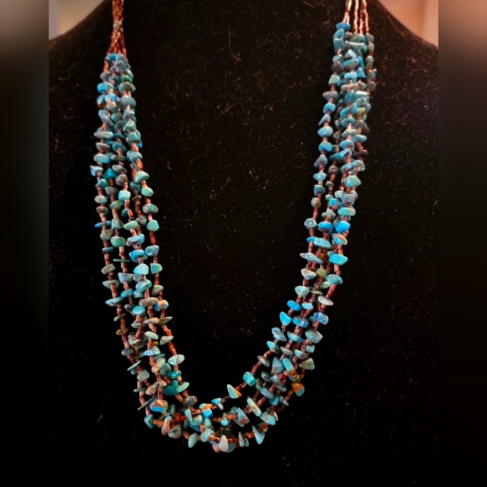 Turquoise 5 Strand Necklace